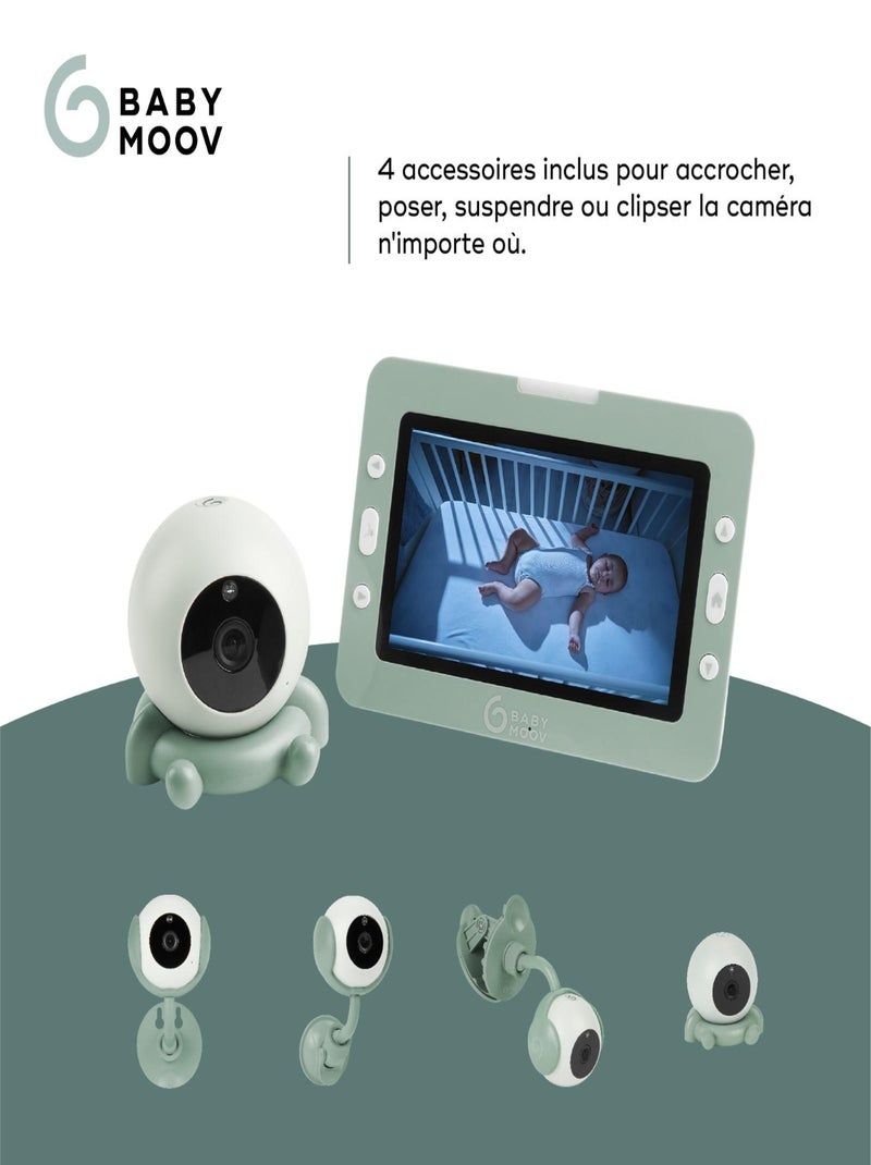 Babyphone vidéo YOO Go+ - Batterie Rechargeable Longue Autonomie 'Babymoov' Vert clair - Kiabi