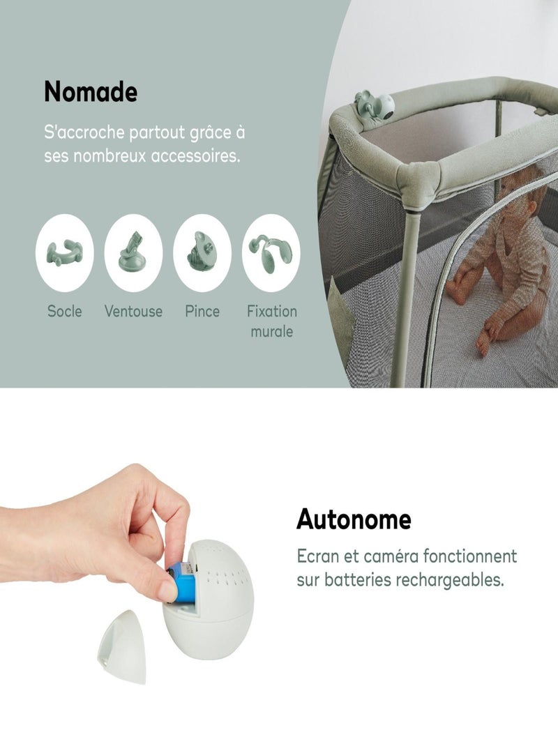 Babyphone vidéo YOO Go+ - Batterie Rechargeable Longue Autonomie 'Babymoov' Vert clair - Kiabi