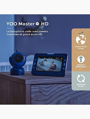 Babyphone vidéo yoo master+ hd motorisé 360° 'babymoov'