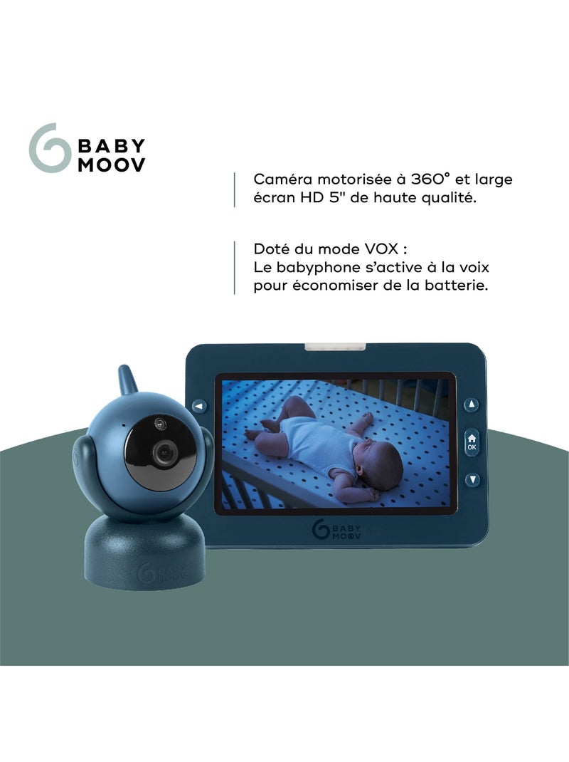 Babyphone vidéo yoo master+ hd  motorisé 360° 'babymoov' Bleu foncé - Kiabi