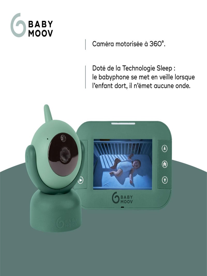 Babyphone vidéo Yoo Twist avec caméra rotative 'Babymoov' Vert - Kiabi