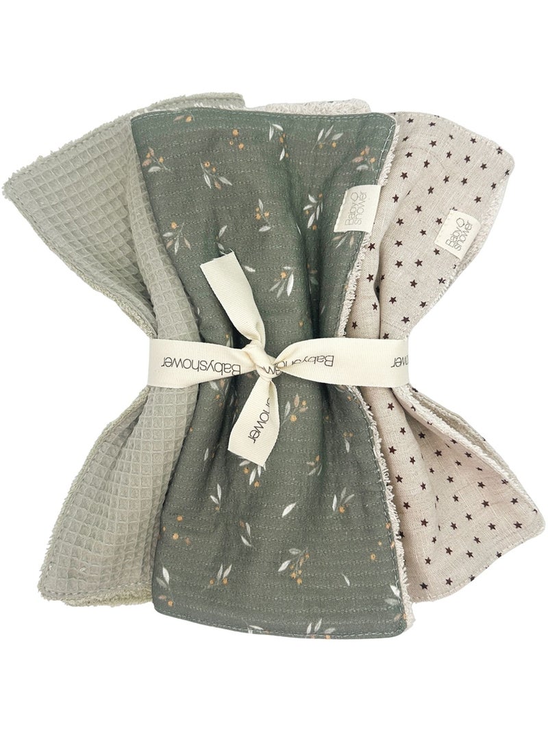Babyshower - lot de 3 lingettes Vert - Kiabi