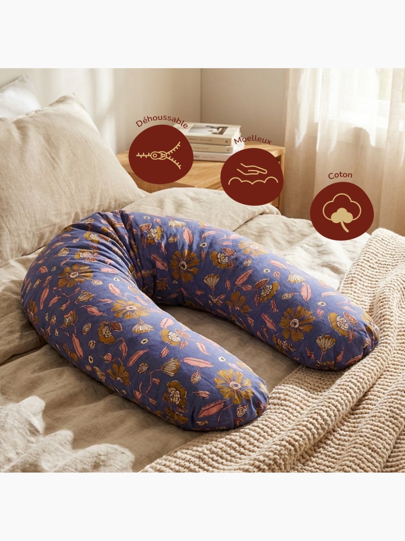 Babysom - Coussin de Maternité 3 en 1 : Grossesse, Allaitement & Repos Bébé Léopard Violet - Kiabi