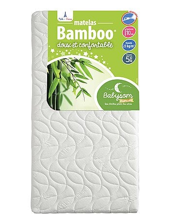 Babysom - Matelas Bébé Bamboo 60x120 cm | Épaisseur 10 cm | Fabrication française