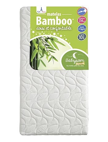 Babysom - Matelas Bébé Bamboo 60x120 cm | Épaisseur 14 cm | Fabrication française