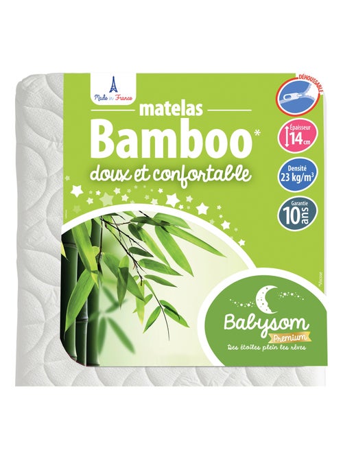 Babysom - Matelas Bébé Bamboo 60x120 cm | Épaisseur 14 cm | Fabrication française - Kiabi Babysom - Matelas Bébé Bamboo 60x120 cm | Épaisseur 14 cm | Fabrication française - Kiabi
