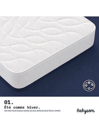 Babysom - matelas bébé climatisé 70x140 cm | épaisseur 14 cm | fabrication française