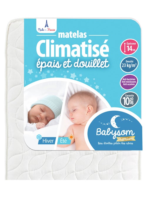 Babysom - Matelas Bébé Climatisé 70x140 cm | Épaisseur 14 cm | Fabrication française - Kiabi