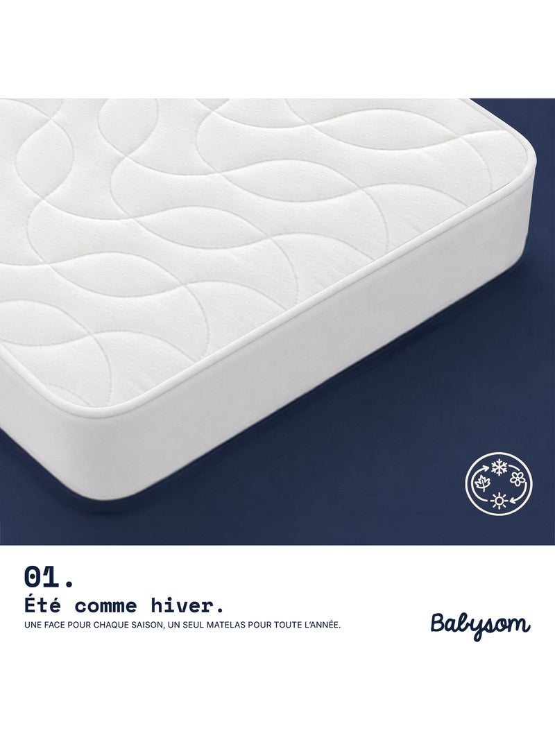 Babysom - matelas bébé climatisé 70x140 cm | épaisseur 14 cm | fabrication française Blanc - Kiabi
