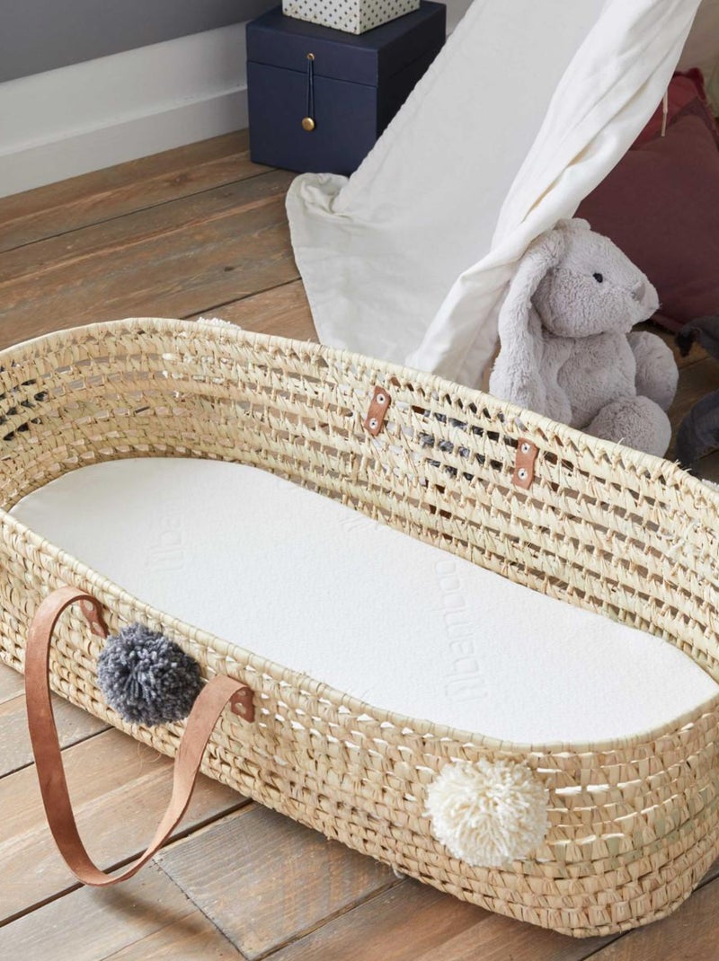 Babysom - Matelas de Couffin Bamboo | 72x32 cm | Épaisseur 4 cm | Déhoussable Blanc - Kiabi