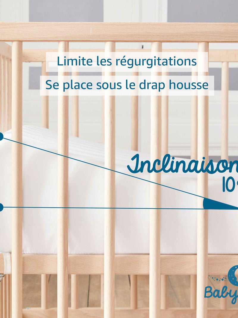 Babysom - Plan incliné Ventilé | 60x35 cm | Inclinateur 10° | Fabrication française Blanc - Kiabi