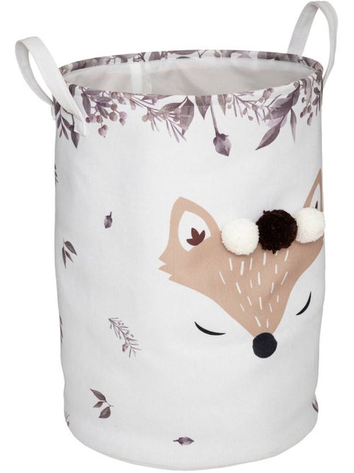Bac à jouet enfant en tissu pliable avec pompons URI - Kiabi