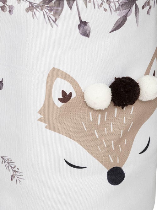 Bac à jouet enfant en tissu pliable avec pompons URI - Kiabi