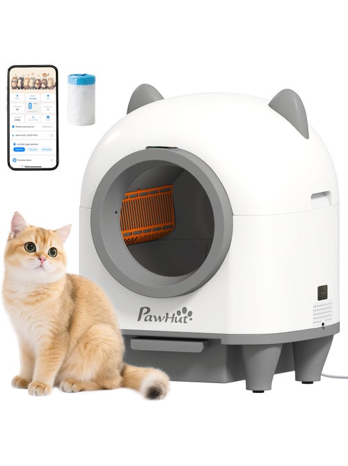 Bac à litière autonettoyante pour chat - 80l - blanc gris - Kiabi Bac à litière autonettoyante pour chat - 80l - blanc gris - Kiabi