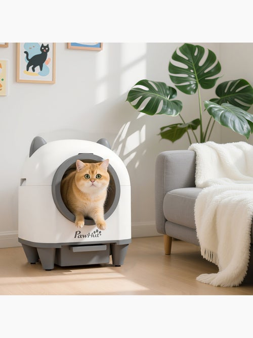 Bac à litière autonettoyante pour chat - 80l - blanc gris - Kiabi Bac à litière autonettoyante pour chat - 80l - blanc gris - Kiabi