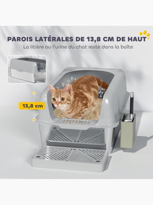 Bac à litière chat en acier inoxydable nombreux accessoires gris - Kiabi Bac à litière chat en acier inoxydable nombreux accessoires gris - Kiabi