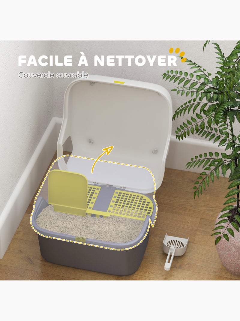 Bac à litière chat semi-fermé - accessoires - pp crème Beige - Kiabi