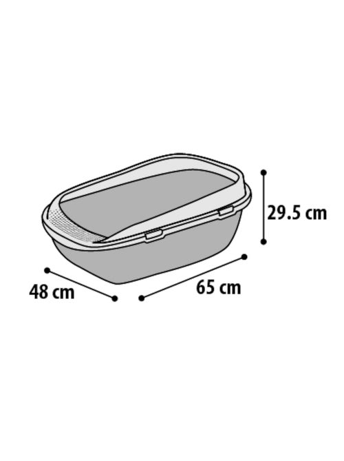 Bac à litière Garfy Gris XL Spécial grands chats - Kiabi