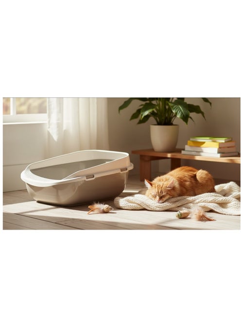 Bac à litière Garfy Gris XL Spécial grands chats - Kiabi