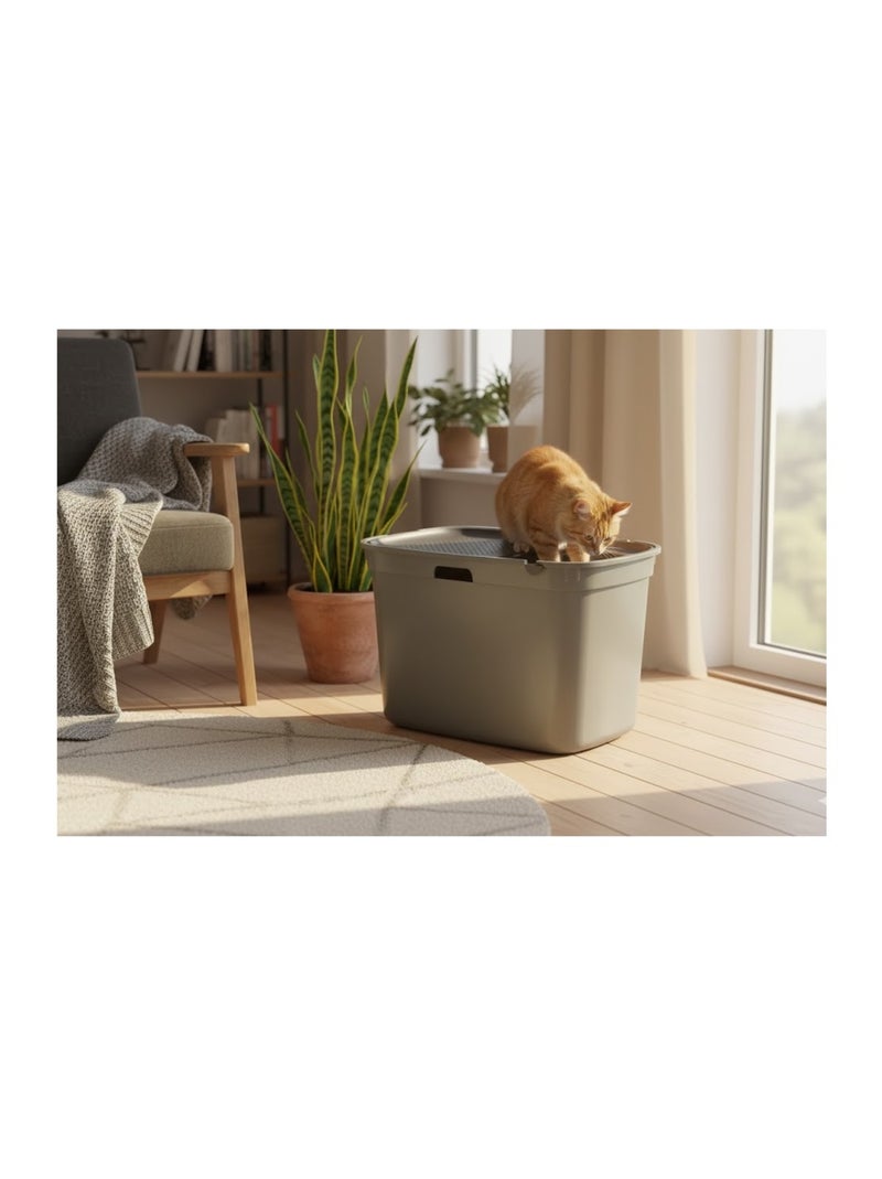 Bac a litière pour chat entrée par le dessus Kato Vert - Kiabi