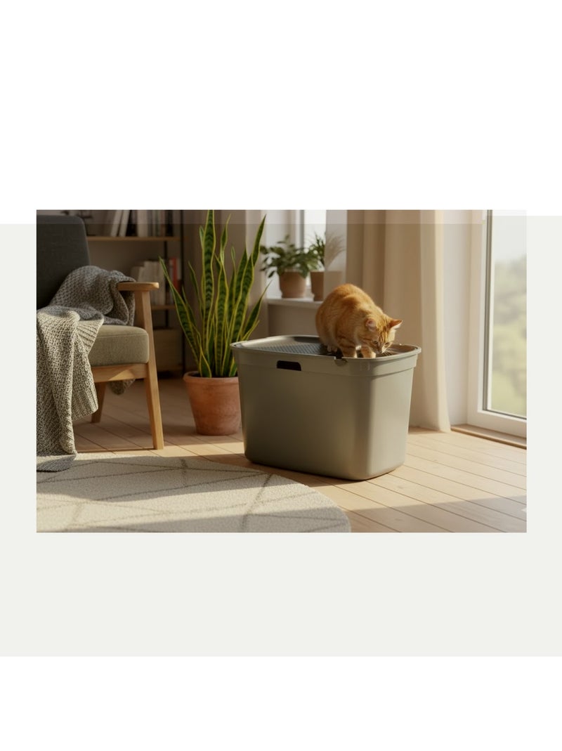 Bac a litière pour chat entrée par le dessus Kato Vert - Kiabi