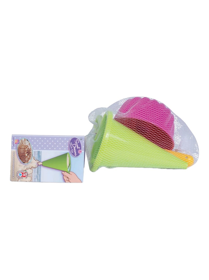 Bac à sable avec moule à gâteau et pelle, 3 pcs Multicolore - Kiabi