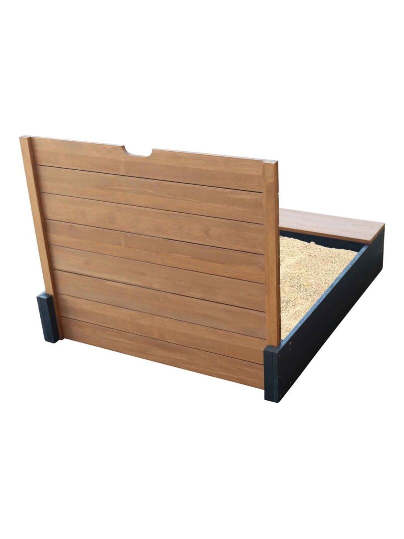 Bac à Sable En Bois AXI Mandy Avec Banc, Rangement Et Tableau Noir - 100x90 Cm, Anthracite/marron - Pour Jardin