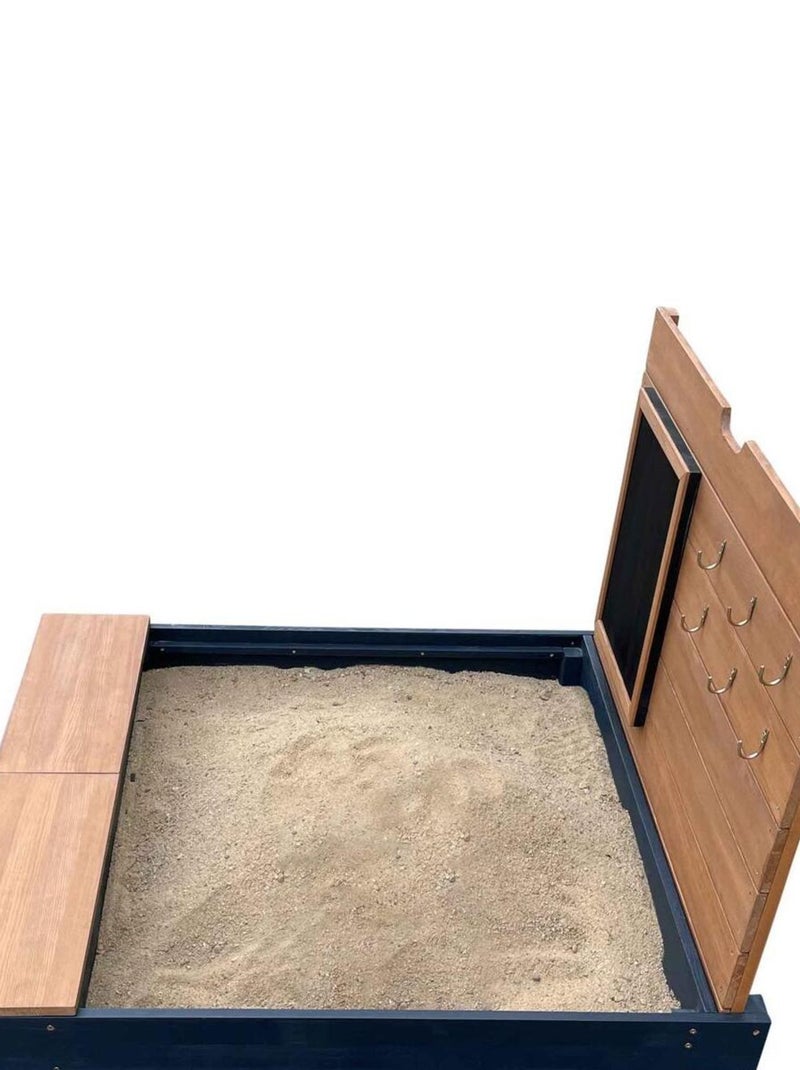 Bac à sable avec rangement en bois marron et anthracite Mandy d'AXI Gris - Kiabi