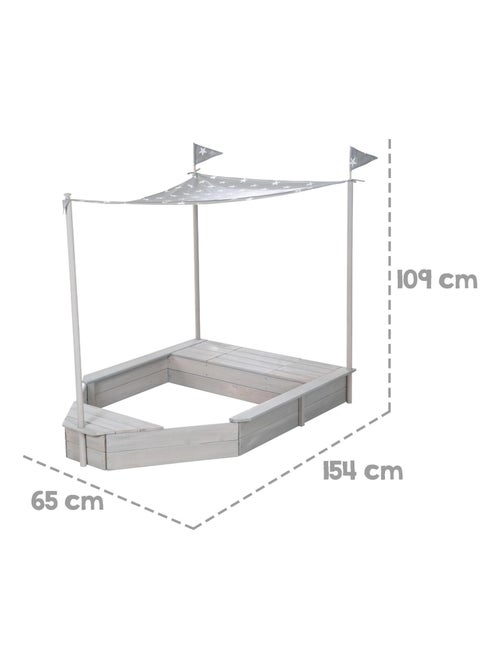 Bac à sable bateau de pirate avec auvent et espace de rangement 'Roba Outdoor Schiff' - Kiabi