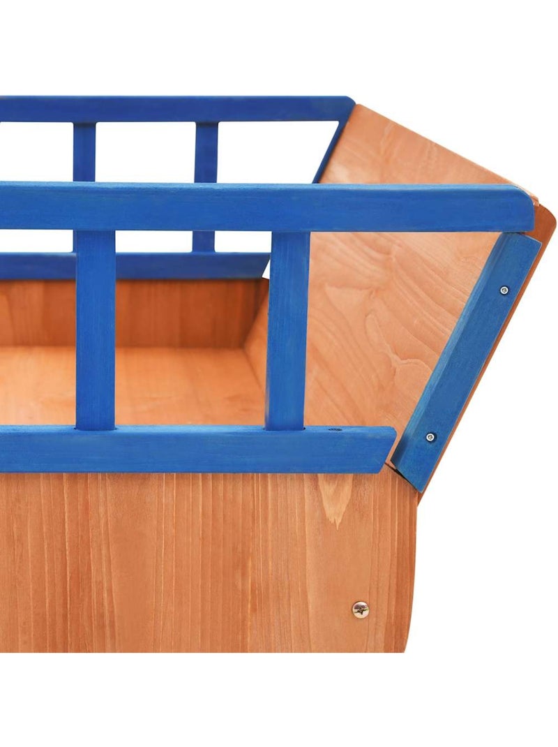 Bac à sable bateau pirate en bois de sapin avec mât et volant vidaxl Multicolore - Kiabi