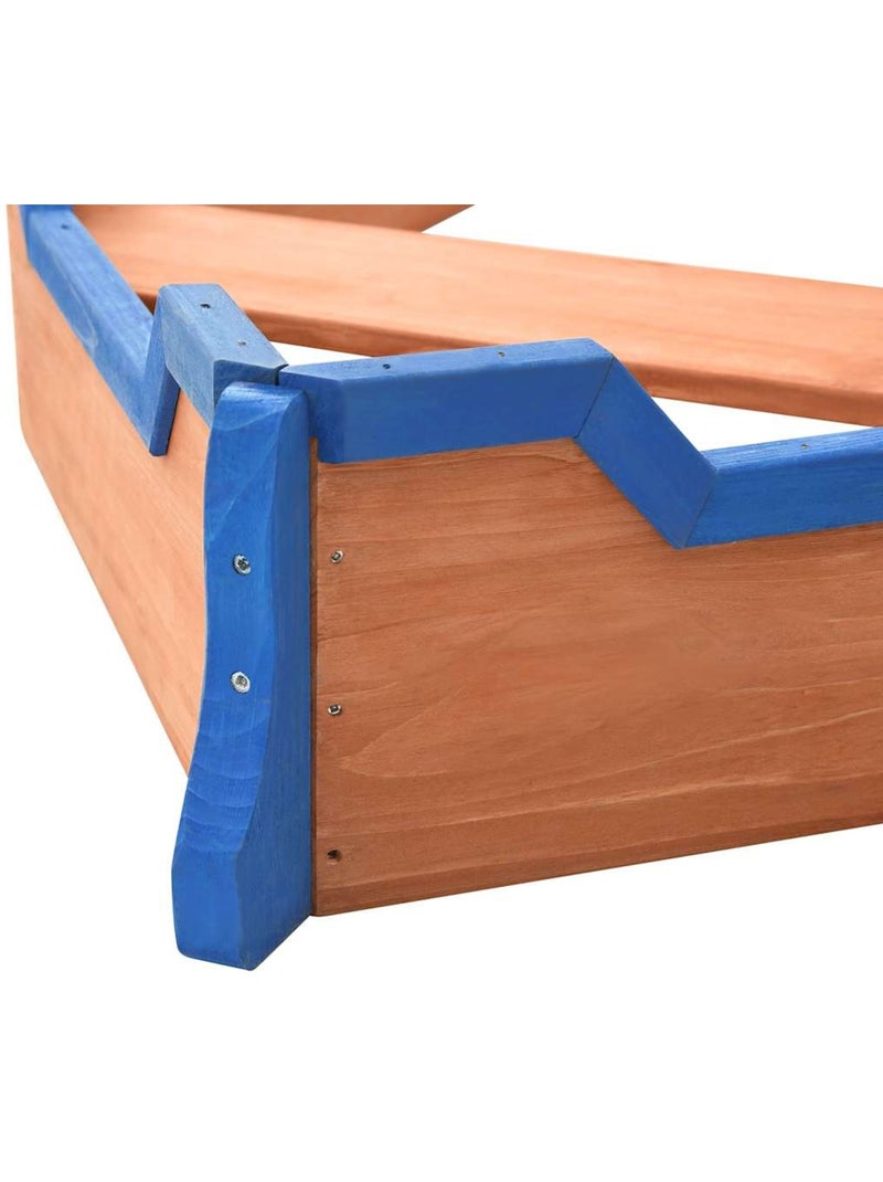 Bac à sable bateau pirate en bois de sapin avec mât et volant vidaxl Multicolore - Kiabi