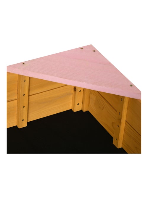 Bac à sable carré en bois pour enfants 109 x 109 x 19,8 cm bois naturel - Kiabi