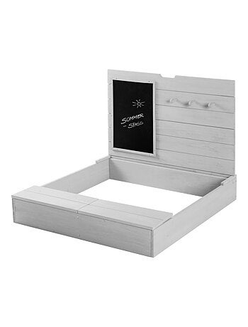 Bac à sable couvrant en bois massif avec tableau noir 'Outdoor+' ROBA