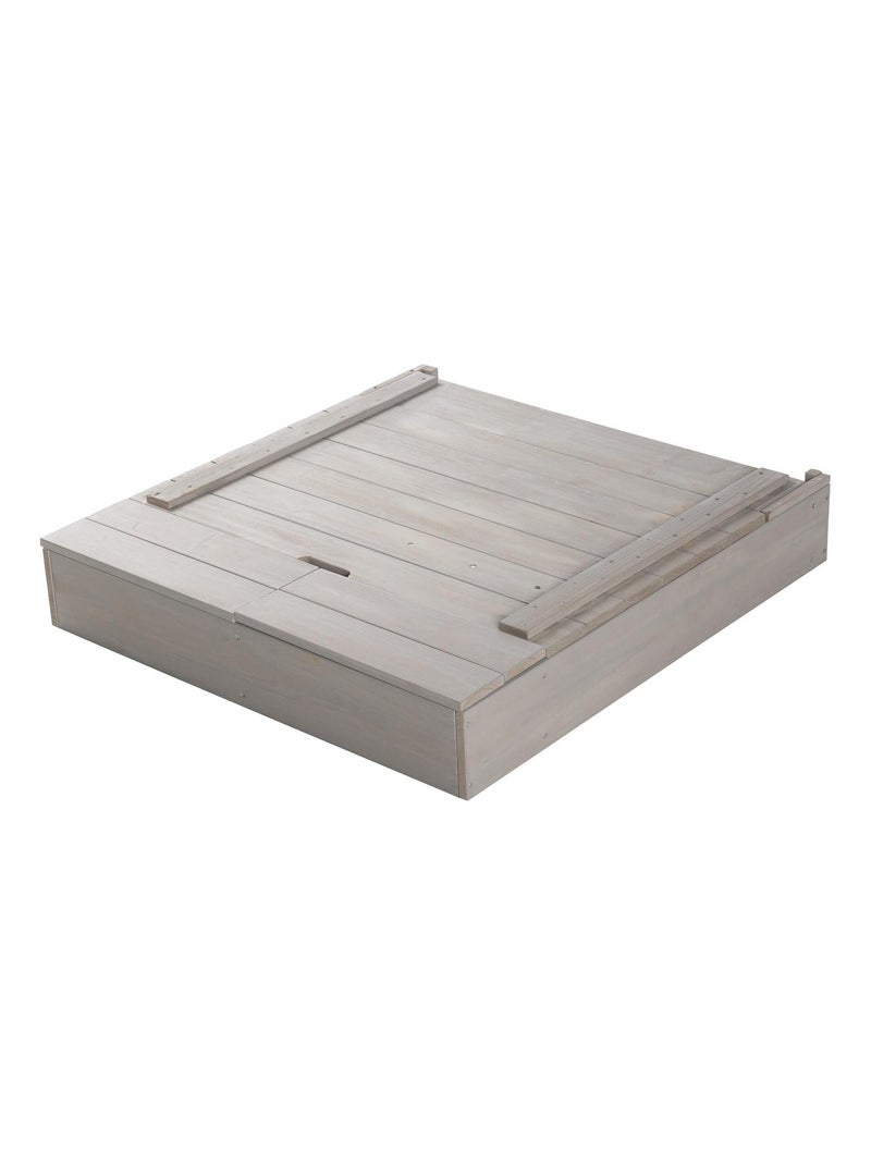 Bac à sable couvrant en bois massif avec tableau noir 'Outdoor+' ROBA Gris - Kiabi