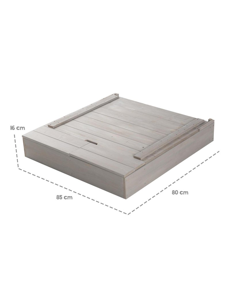 Bac à sable couvrant en bois massif avec tableau noir 'Outdoor+' ROBA Gris - Kiabi