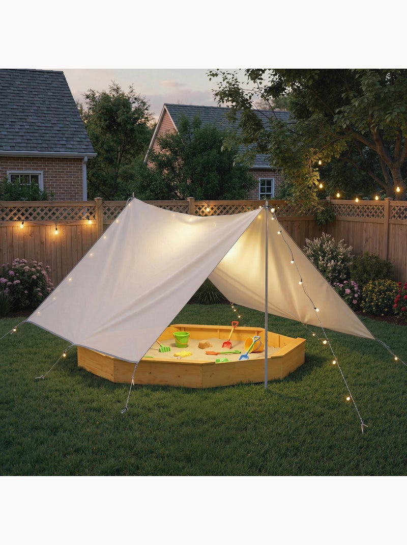 Bac à sable en bois avec auvent 4 bancs jaune Jaune - Kiabi