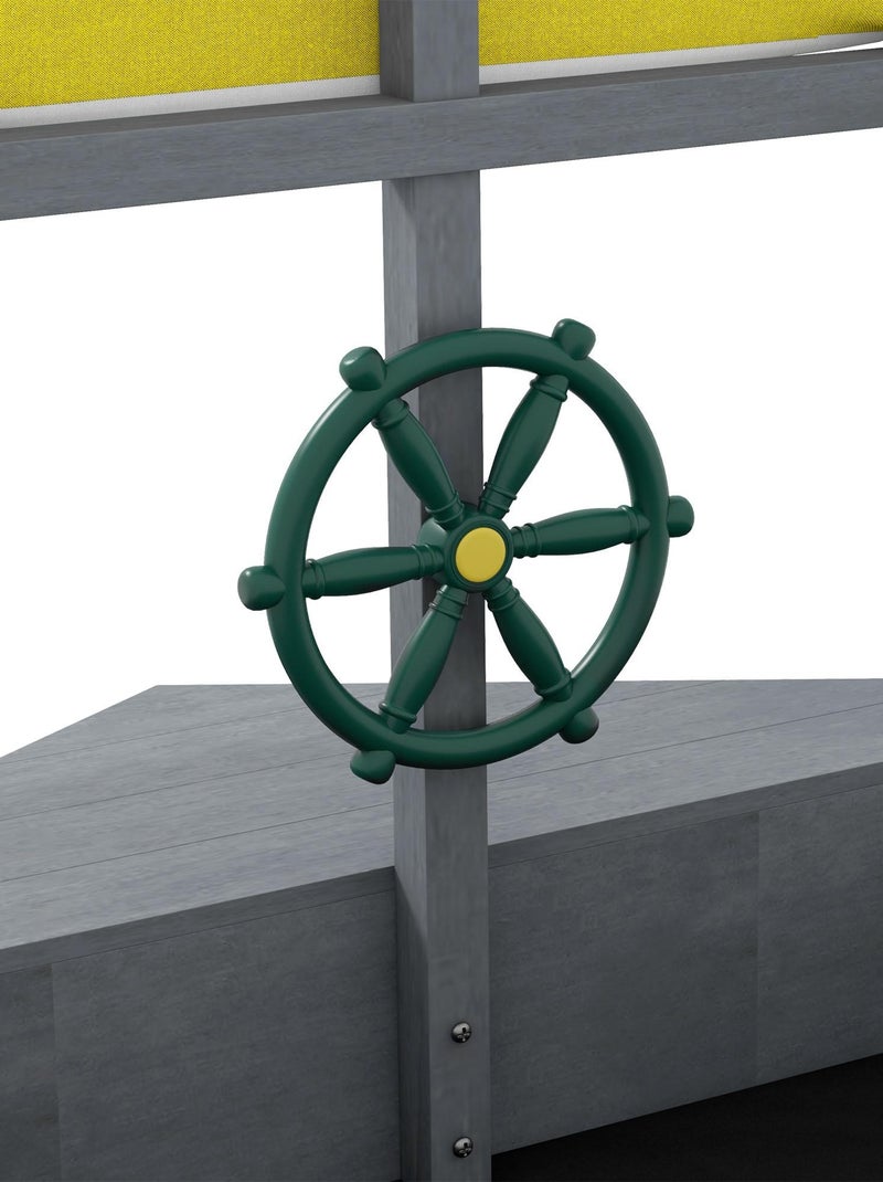 Bac à sable enfant design bateau - voile, gouvernail - bois gris Gris - Kiabi