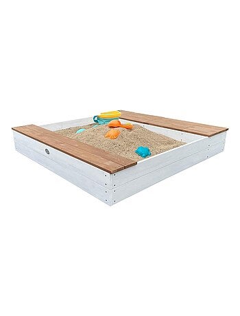 Bac à sable et espace de rangement en bois marron et blanc Evy d'AXI