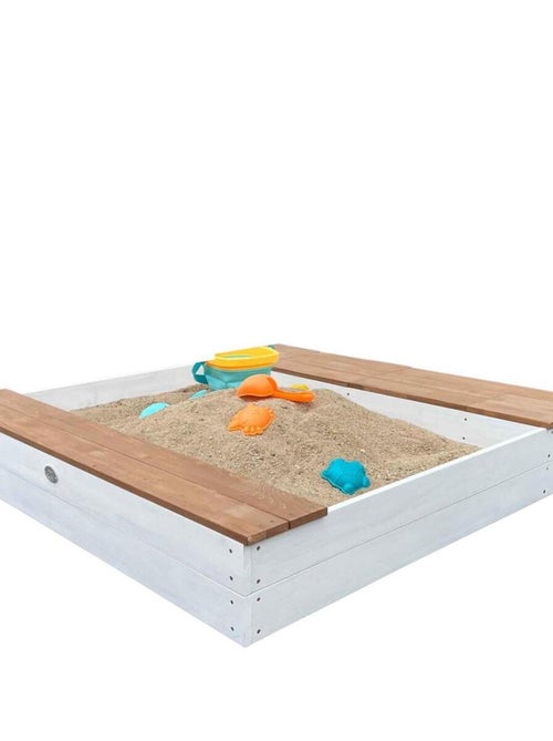 Bac à sable et espace de rangement en bois marron et blanc Evy d'AXI - Kiabi