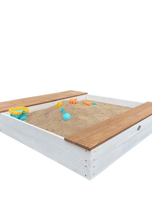 Bac à sable et espace de rangement en bois marron et blanc Evy d'AXI - Kiabi