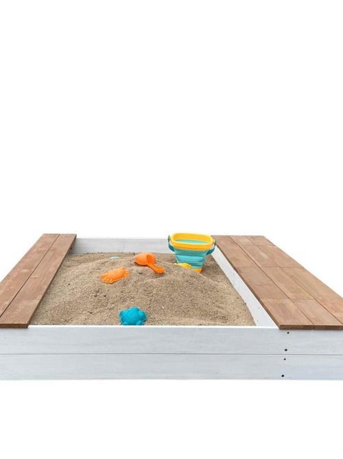 Bac à sable et espace de rangement en bois marron et blanc Evy d'AXI - Kiabi