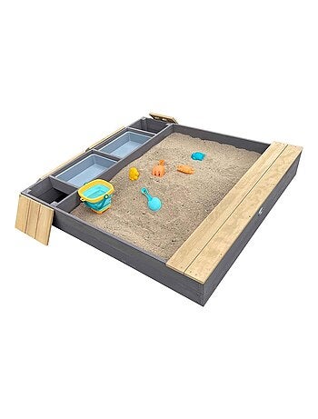 Bac à sable et espace de rangement en bois marron et gris Evy d'AXI