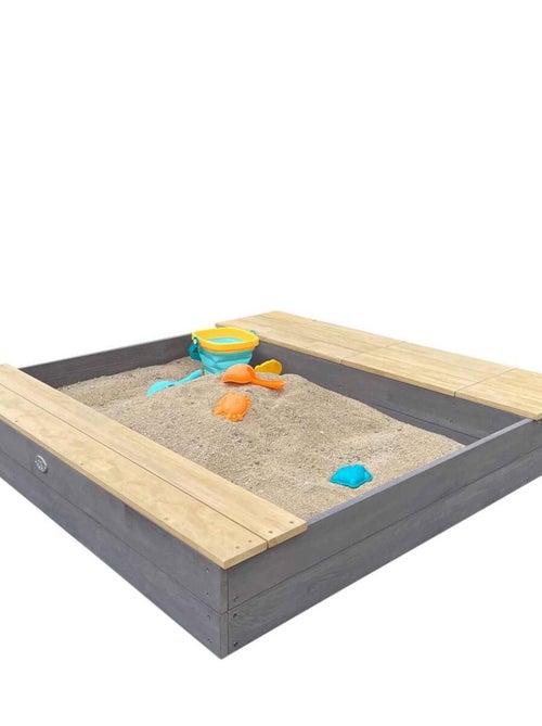 Bac à sable et espace de rangement en bois marron et gris Evy d'AXI - Kiabi