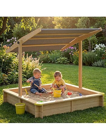 Bac à sable Fritzi 140x140x120 cm avec toit toit UV50
