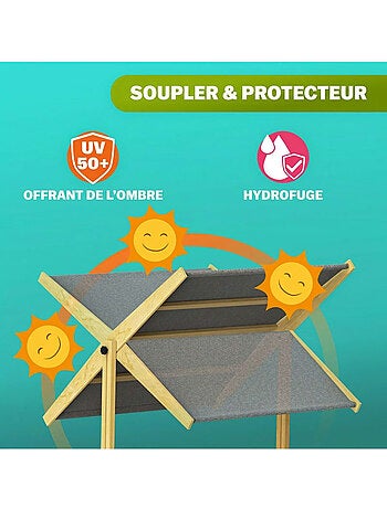Bac à sable Samu 120x120 cm en bois avec toit UV50