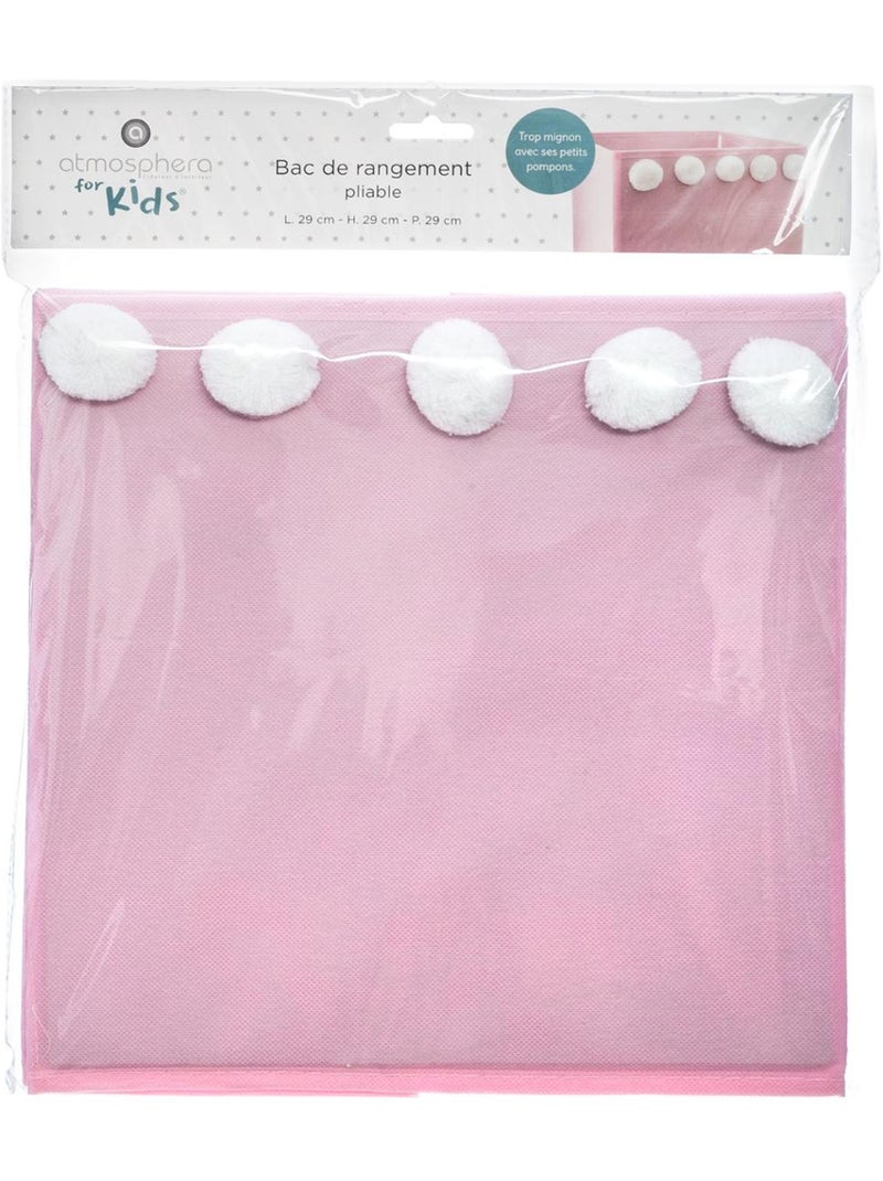 Bac de rangement enfant avec pompons RIVEN Rose - Kiabi