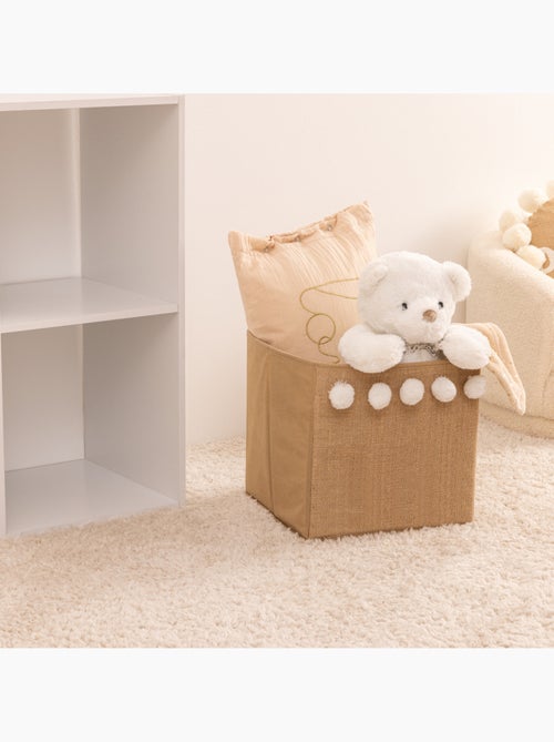 Bac de rangement enfant en jute avec pompons YUKI - Kiabi Bac de rangement enfant en jute avec pompons YUKI - Kiabi