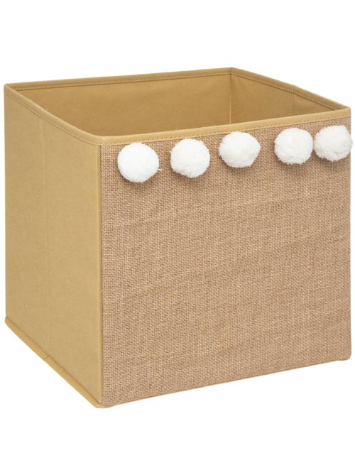 Bac de rangement enfant en jute avec pompons YUKI - Kiabi Bac de rangement enfant en jute avec pompons YUKI - Kiabi