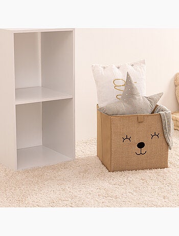 Bac de rangement enfant en jute motif animal kezi