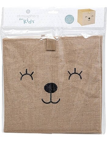 Bac de rangement enfant en jute motif animal kezi
